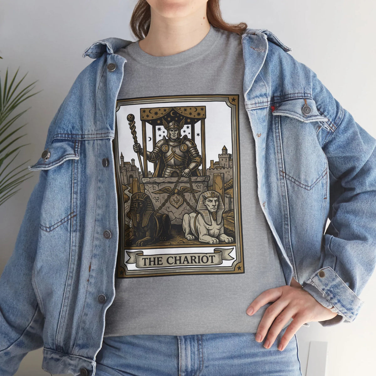 The Chariot Tarot Card T-Shirt - Heavy Cotton Classic Fit Tee - Unisex White