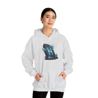 Hagalaz Rune Stone Graphic Hoodie - Heavy Blend Fleece Pullover - Unisex White