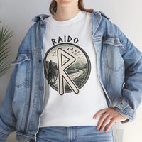 Raido Journey Rune Graphic T-Shirt - Heavy Cotton Classic Fit Tee - Unisex White