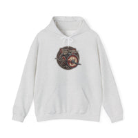 Viking Berserker Cat Shieldmaiden Hoodie - Heavy Blend Fleece Pullover - Unisex White