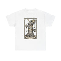 The Tower Tarot Card Graphic T-Shirt - Heavy Cotton Classic Fit Tee - Unisex White