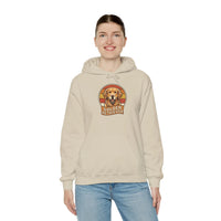 Golden Retriever Retro 70s Sunset Hoodie - Heavy Blend Fleece Pullover - Unisex White