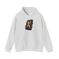 Gebo Rune Symbol Hoodie - Cozy Cotton Blend Fleece Pullover - Unisex White