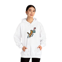 Power Up 8-Bit Pixel Gaming Cats Hoodie - Heavy Blend Fleece Pullover - Unisex White