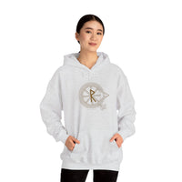 Raido Rune Journey Graphic Hoodie - Heavy Blend Fleece Pullover - Unisex White