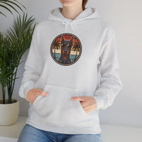 Doberman 70s Sunset Aviators Hoodie - Heavy Blend Fleece Pullover - Unisex White
