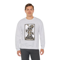 The Tower Tarot Card Sweatshirt - Heavy Blend Fleece Crewneck - Unisex White