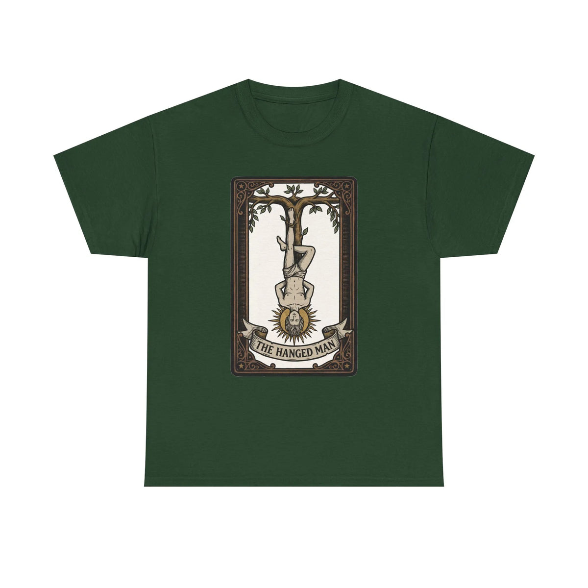 The Hanged Man Tarot Card T-Shirt - Heavy Cotton Classic Fit Tee - Unisex White