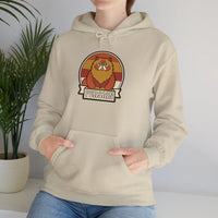 Retro 70s Persian Cat Sunset Hoodie - Cotton Poly Blend Fleece Pullover - Unisex White