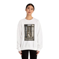 The High Priestess Tarot Card Sweatshirt - Heavy Blend Fleece Crewneck - Unisex White