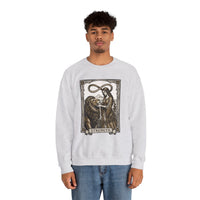 Strength Tarot Card Sweatshirt - Heavy Blend Crewneck Fleece - Unisex White