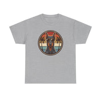 Doberman 70s Sunset Aviators T-Shirt - Heavy Cotton Classic Fit Tee - Unisex White