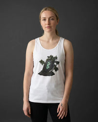 Berkana Rune Birch Earth Mother Tank Top - Soft Airlume Cotton Jersey - Unisex White
