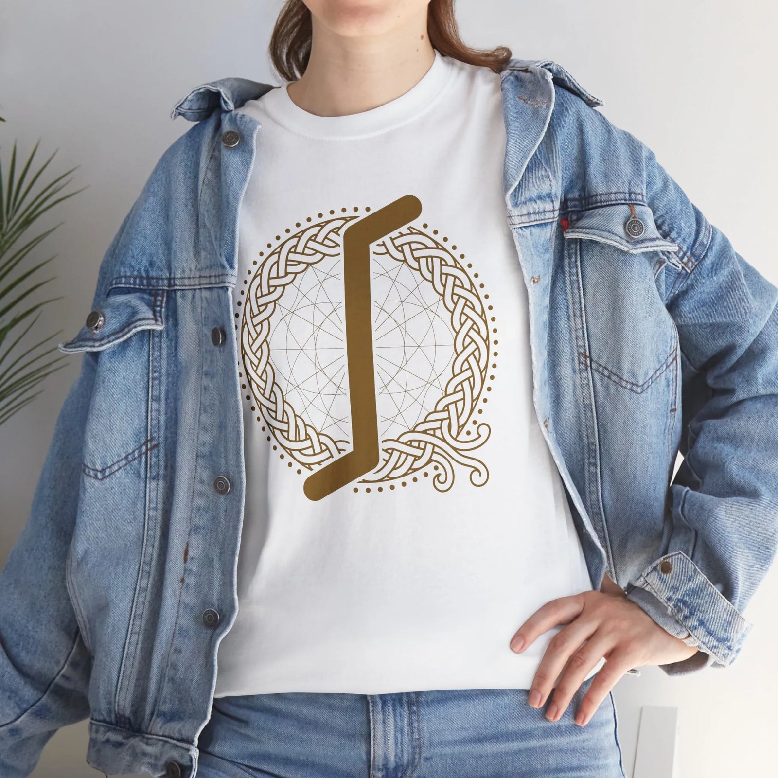 ᛇ Eihwaz Rune Yew World Tree T-Shirt - Heavy Cotton Classic Fit Tee - Unisex White