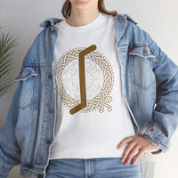 ᛇ Eihwaz Rune Yew World Tree T-Shirt - Heavy Cotton Classic Fit Tee - Unisex White