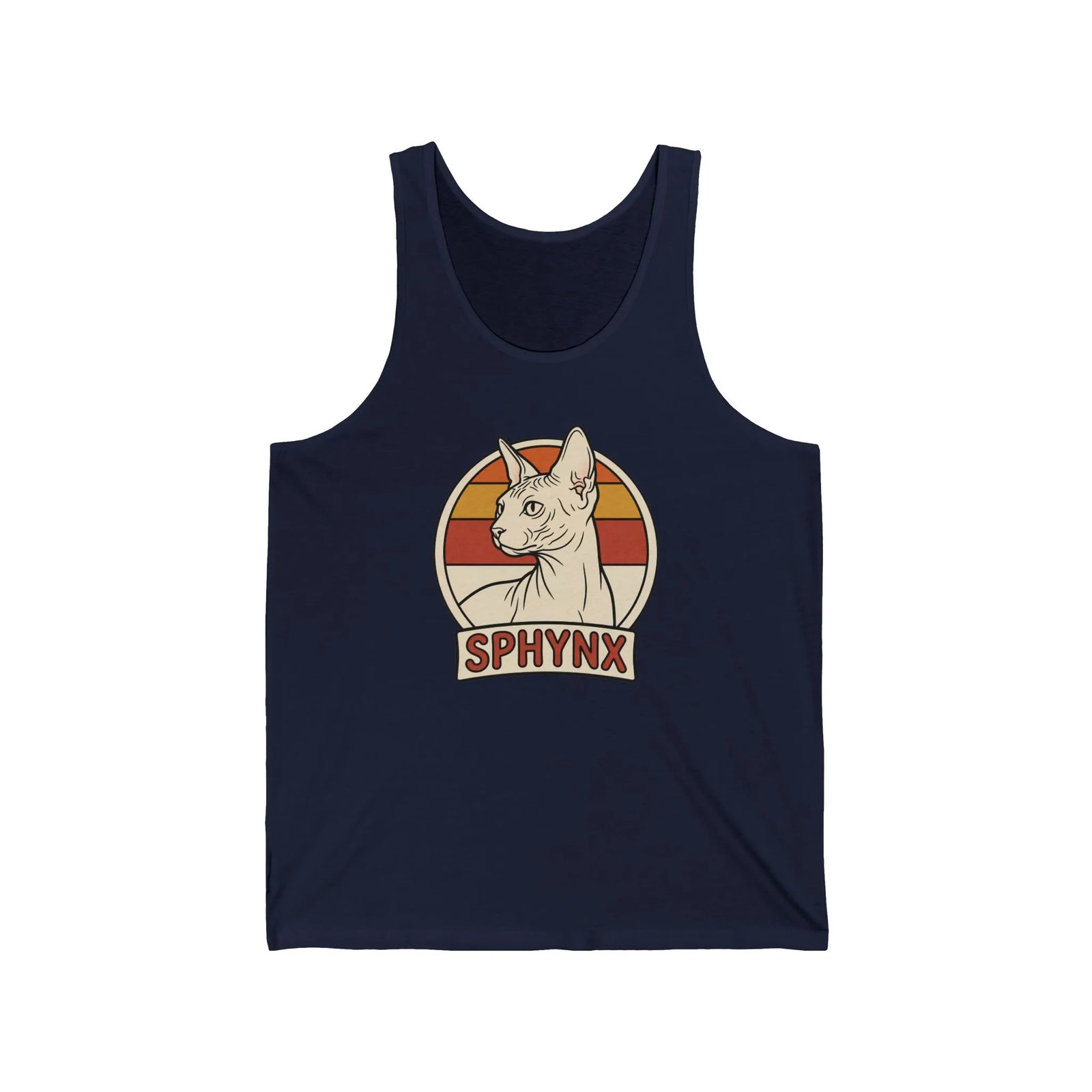 Sphynx Retro 70s Sunset Tank Top - Soft Airlume Cotton Retail Fit - Unisex Athletic Heather