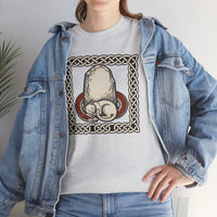 Freyja's Sacred Cat Runestone T-Shirt - Heavy Cotton Classic Fit Tee - Unisex White