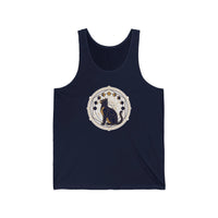 Moon Phases Sacred Geometry Cat Tank Top - Lightweight Cotton Retail Fit Jersey - Unisex Athletic Heather