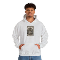 The Emperor Tarot Card Hoodie - Heavyweight Cotton Blend Pullover - Unisex White