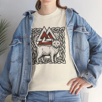 Valknut Cat Freyja's Sacred T-Shirt - Heavy Cotton Classic Fit Tee - Unisex White