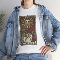 Tarot The Sun Card T-Shirt - Medium Weight 100% Cotton Tee - Unisex White