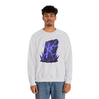 Thurisaz Thorn Rune Graphic Sweatshirt - Heavy Blend Crewneck Fleece - Unisex White