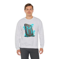 Ehwaz Rune Spirit Horse Sweatshirt - Heavy Blend Classic Fit Crewneck - Unisex White