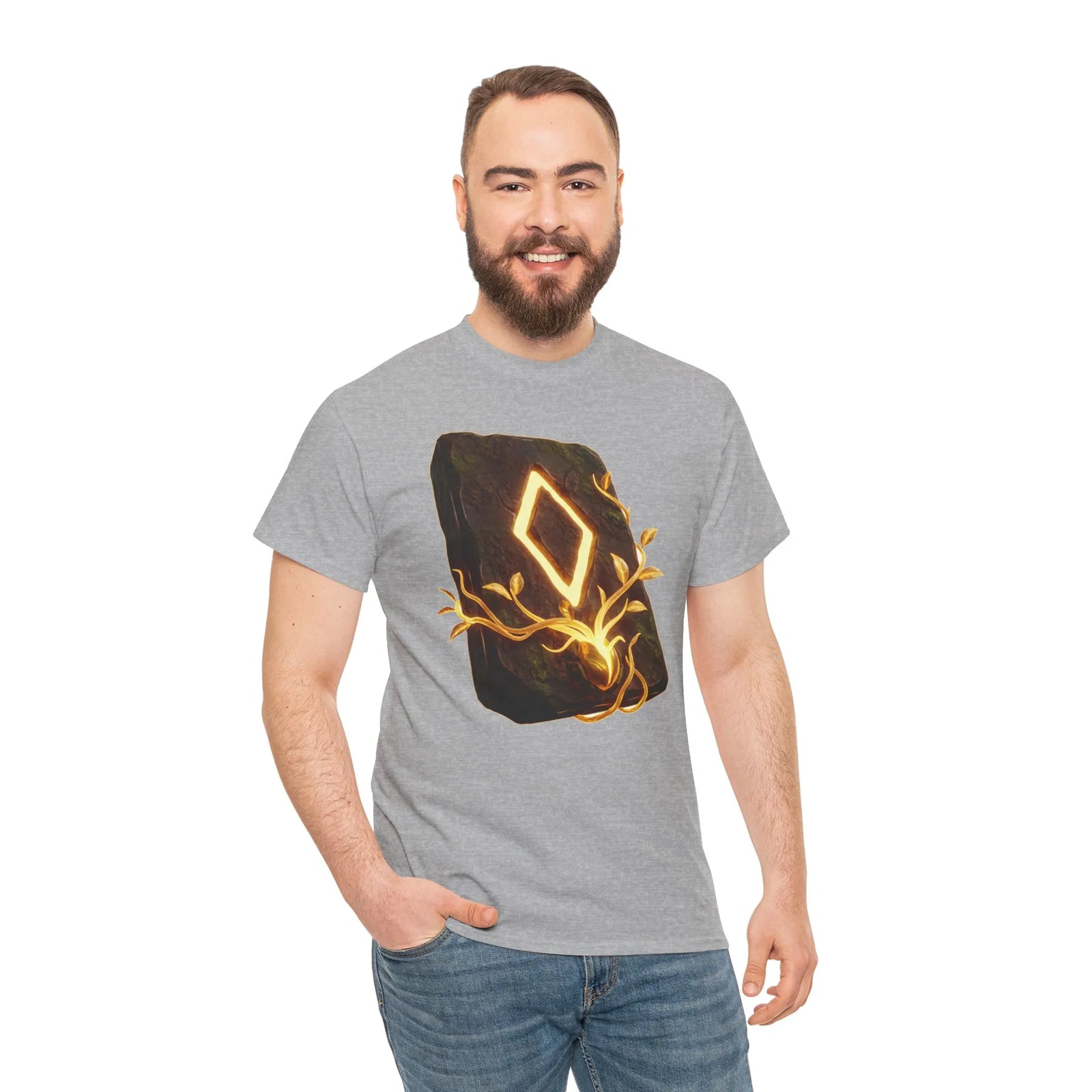 Ingwaz Rune Sacred Seed T-Shirt - Heavy Cotton Classic Fit Tee - Unisex White