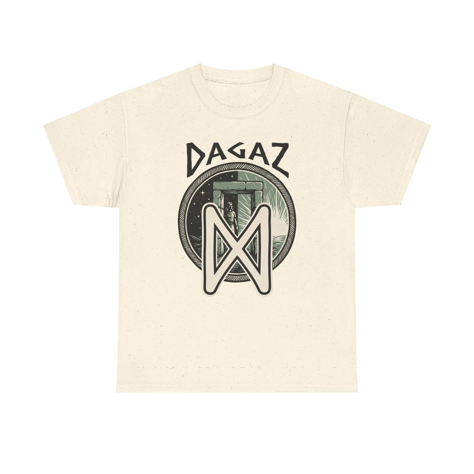 Dagaz Rune Threshold Portal T-Shirt - Heavy Cotton Classic Fit Tee - Unisex White