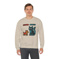 Pixel Gaming Dogs Boss Fight Sweatshirt - Heavy Blend Fleece Crewneck - Unisex White