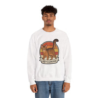 Abyssinian Retro 70s Sunset Sweatshirt - Heavy Blend Classic Crewneck - Unisex White