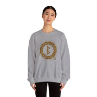 Berkana Earth Mother Rune Sweatshirt - Midweight Cotton Blend Fleece - Unisex White