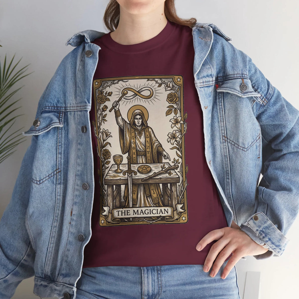 The Magician Tarot Card T-Shirt - Heavyweight 100% Cotton Classic Tee - Unisex White