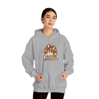 French Bulldog Retro 70s Sunset Hoodie - Medium-Heavy Cotton Poly Blend - Unisex White