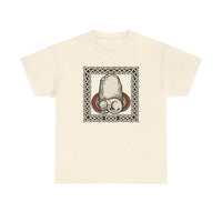 Freyja's Sacred Cat Runestone T-Shirt - Heavy Cotton Classic Fit Tee - Unisex White