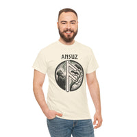 Ansuz Rune Divine Speech Graphic T-Shirt - Heavy Cotton Classic Fit Tee - Unisex White