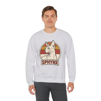 Sphynx Retro 70s Sunset Breeds Sweatshirt - Heavy Blend Crewneck Fleece - Unisex Ash
