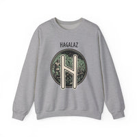 Hagalaz Rune Hail Graphic Sweatshirt - Medium-Heavy Cotton Blend Crewneck - Unisex White