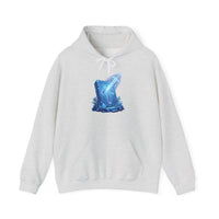 Tiwaz Tyr Sword Graphic Hoodie - Classic Fit Pouch Pocket Fleece - Unisex White