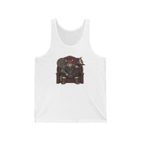 Viking Berserker Cat Graphic Tank Top - Lightweight Ringspun Cotton Jersey - Unisex Athletic Heather