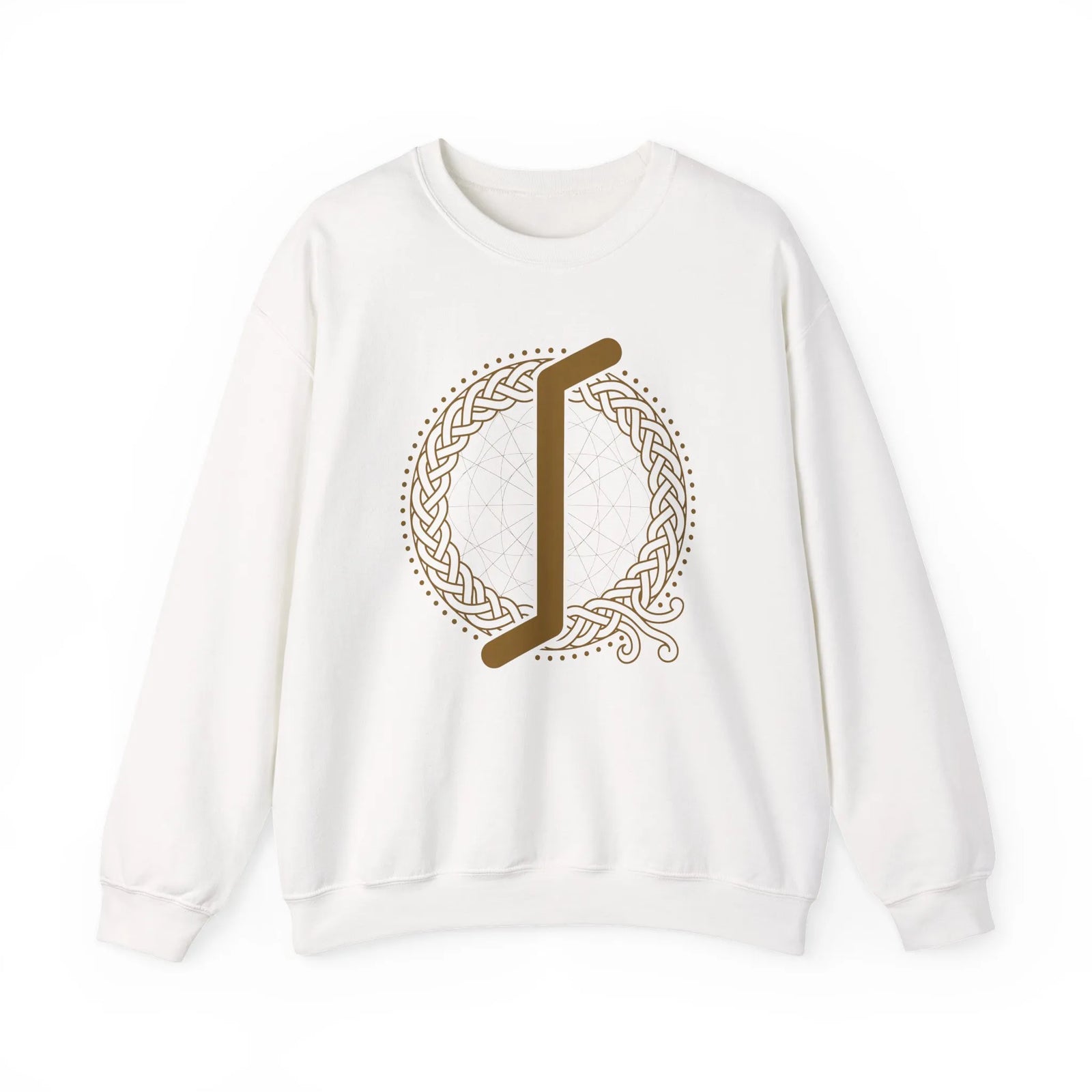 Eihwaz Yew Rune Symbol Sweatshirt - Heavy Blend Fleece Crewneck - Unisex Ash