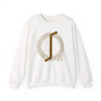 Eihwaz Yew Rune Symbol Sweatshirt - Heavy Blend Fleece Crewneck - Unisex Ash
