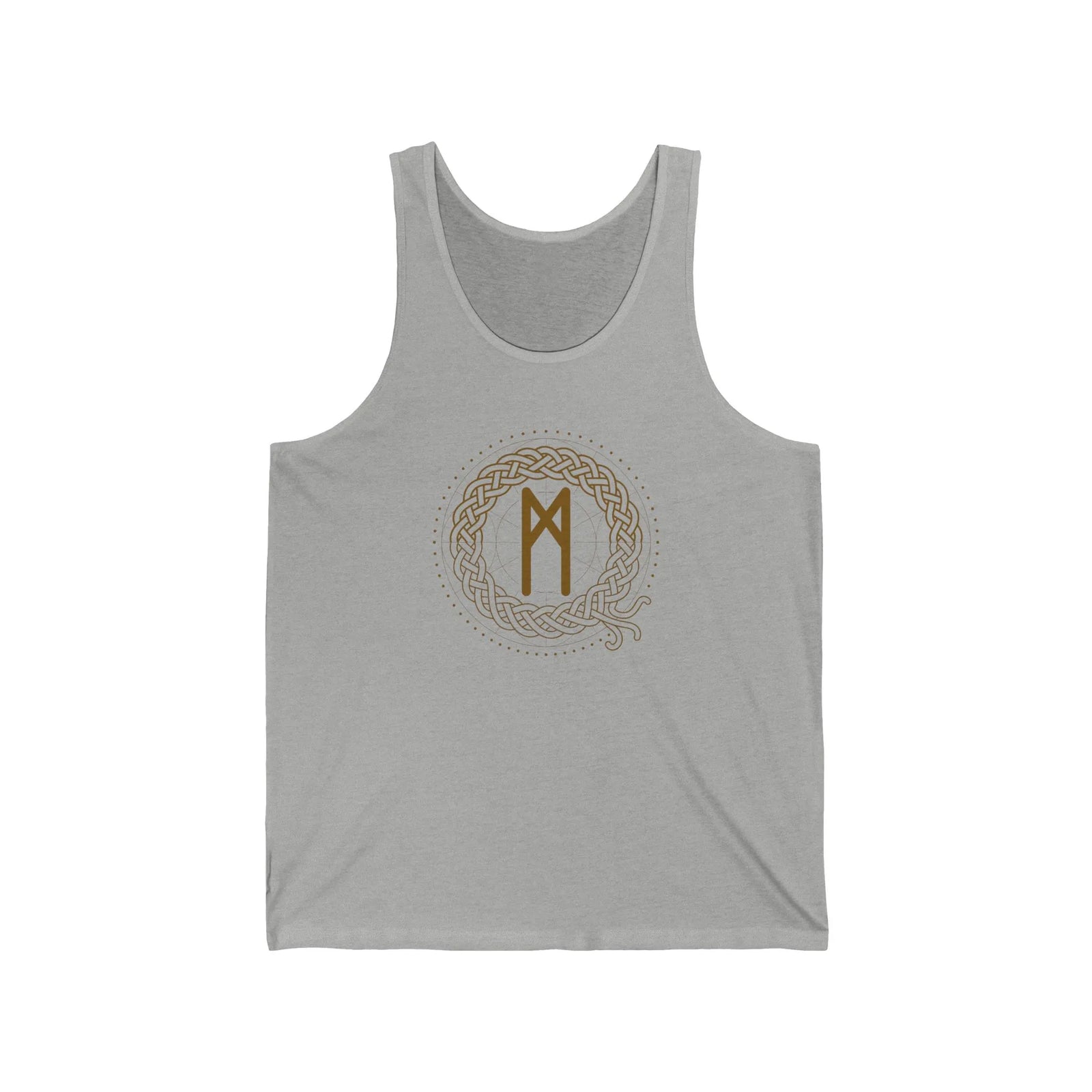 Mannaz Rune Symbol Graphic Tank Top - Lightweight Combed Cotton Retail Fit - Unisex White