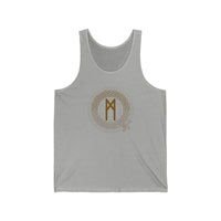 Mannaz Rune Symbol Graphic Tank Top - Lightweight Combed Cotton Retail Fit - Unisex White