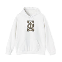 Wheel of Fortune Tarot Card Hoodie - Soft Fleece Blend Pullover - Unisex Off White