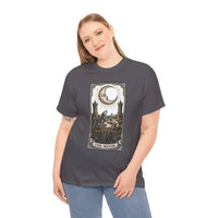 Moonlight Wolves Tarot Graphic T-Shirt - Heavy Cotton Classic Fit Crewneck - Unisex White