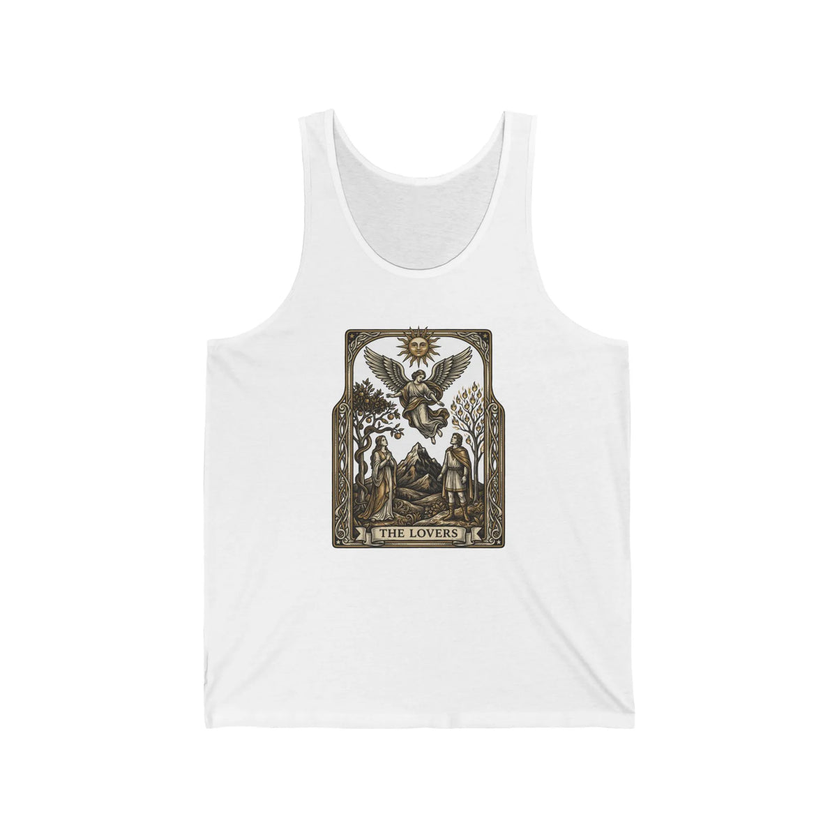 The Lovers Tarot Card Tank Top - Lightweight Ring-Spun Jersey - Unisex White