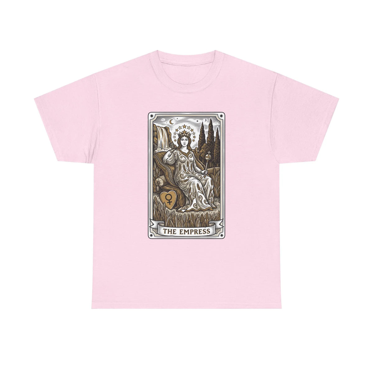 Empress Tarot Card Graphic T-Shirt - Heavy Cotton Classic Fit Tee - Unisex White