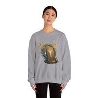 Elhaz Rune Antler Graphic Sweatshirt - Heavy Blend Fleece Crewneck - Unisex White