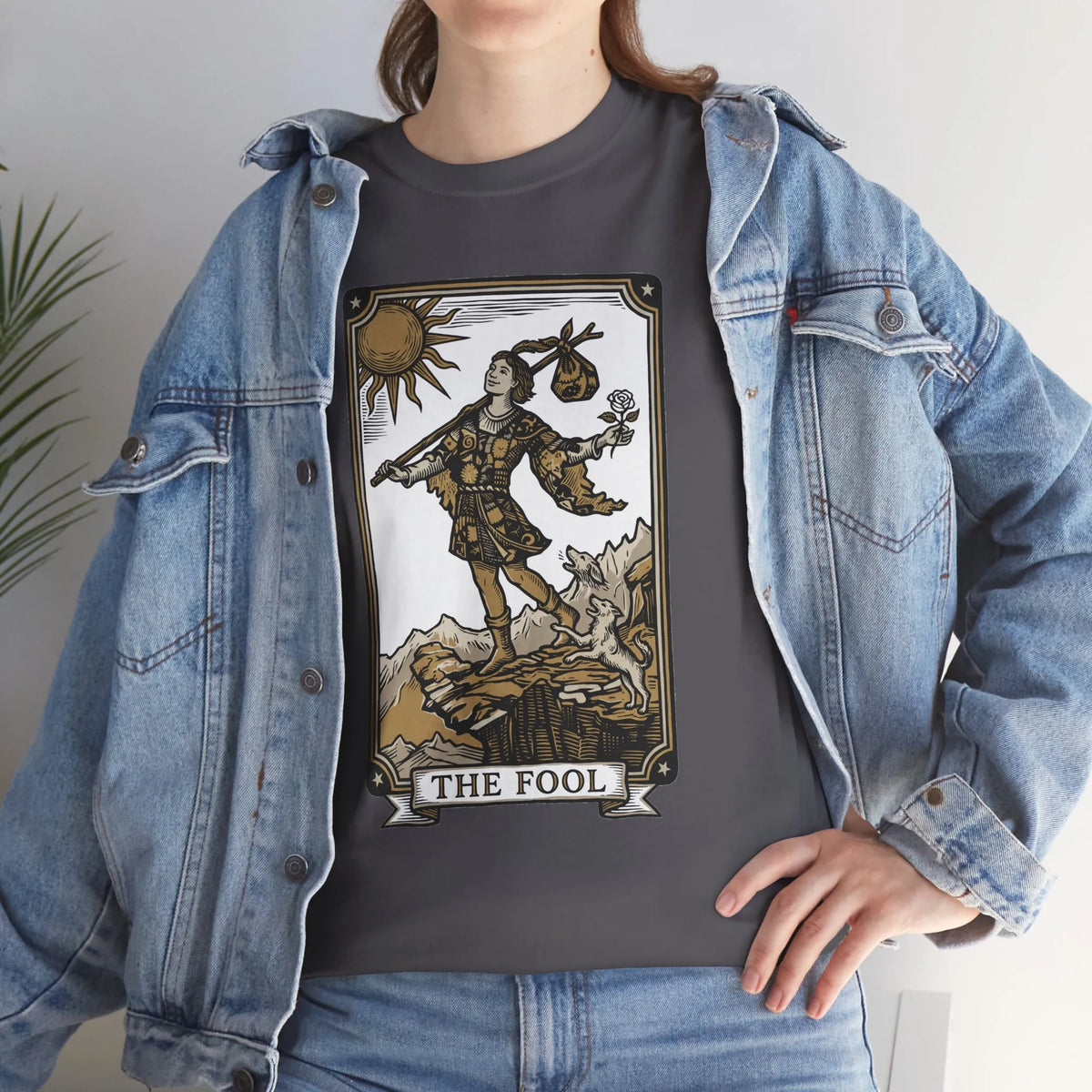 The Fool Tarot Card Graphic T-Shirt - Heavy Cotton Classic Fit Tee - Unisex White